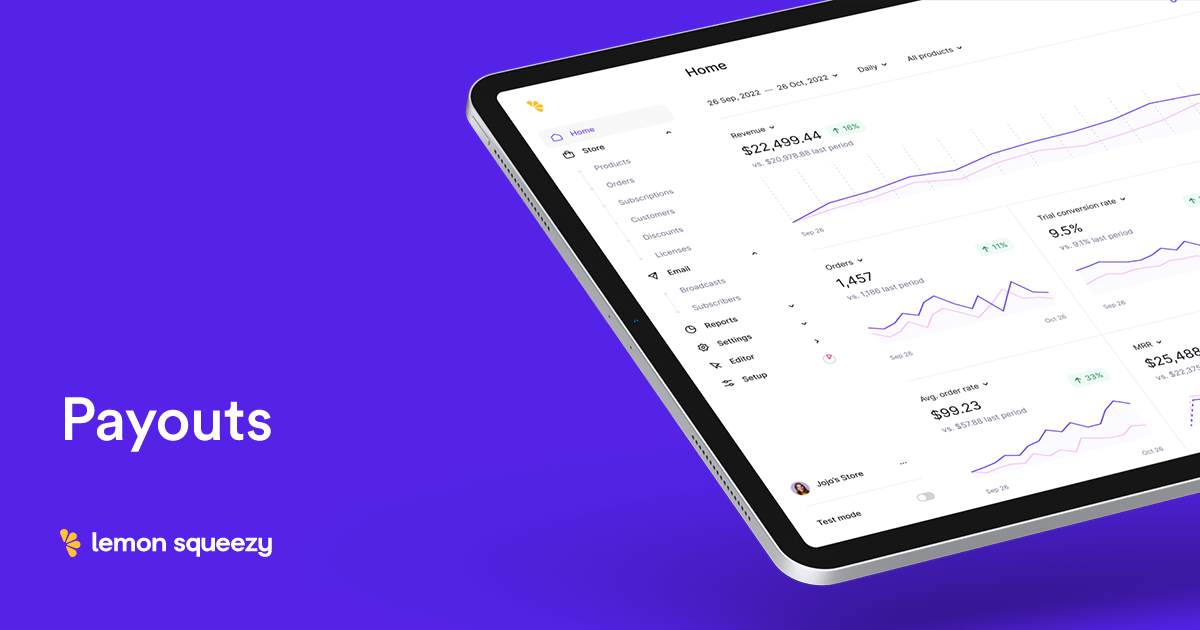Docs: Payouts • Lemon Squeezy